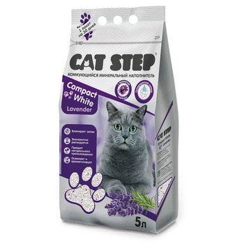 Комкующийся минеральный наполнитель Cat Step Compact  White Lavеnder, 5 л 5 л, 10 л