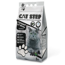 Комкующийся минеральный наполнитель Cat Step Compact White Carbon, 5 л