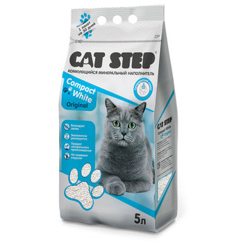 Комкующийся минеральный наполнитель Cat Step Compact White Original, 5 л