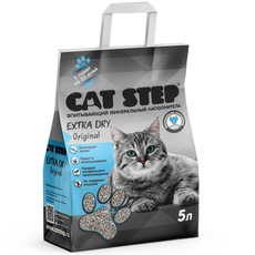 Наполнитель впитывающий минеральный Cat Step Extra Dry Original, 5 л