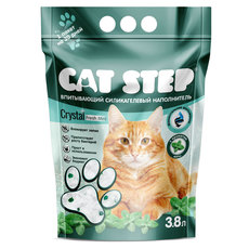Наполнитель впитывающий силикагелевый Cat Step Crystal Fresh Mint, 3,8 л