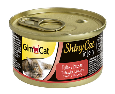Консервированный корм для взрослых кошек Gimpet Shiny Cat из тунца с лососем 70 г