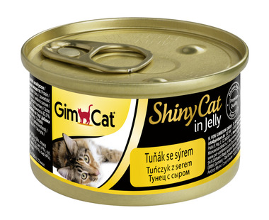Консервированный корм для взрослых кошек Gimpet Shiny Cat из тунца с сыром 70 г