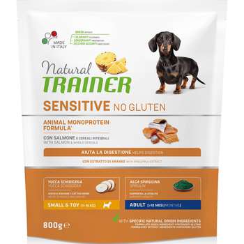 Сухой корм класса для взрослых собак мелких пород Natural Trainer Sensitive No Gluten Mini Adult Dog – Salmon с лососем 800 гр, 2 кг