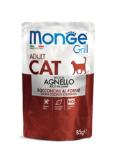 Влажный корм для взрослых кошек Monge Crill Pouch Agnello Adult Новозеландский ягненок 85гр.
