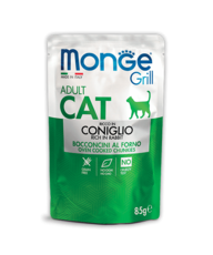 Влажный корм для взрослых кошек Monge Crill Pouch Coniglio Adult Итальянский кролик 85гр.