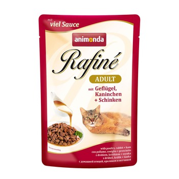 Консервированный корм для взрослых кошек Аnimonda Rafine Soupe Adult коктейль из мяса домашней птицы, кролика и ветчины 100 г