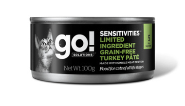 Консервы беззерновые для кошек с чувствительным пищеварением Go! Limited Ingredient Grain-Free Turkey Pâté for catsе с индейкой 90 г  100 г
