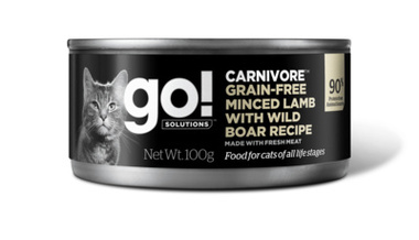 Консервы беззерновые для кошек Go! Carnivore Grain Free Minced Lamb with Wild Boar CF с ягненком и диким кабаном 90 г 90 гр