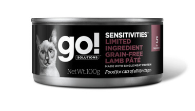Консервы беззерновые для кошек с чувствительным пищеварением  Go! Sensitivities Limited Ingredient Grain Free Lamb Pate CF с ягненком 90 г 100 г