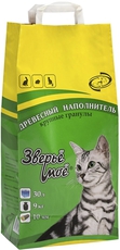 Наполнитель древесный Зверье мое, крупные гранулы 9кг 30л