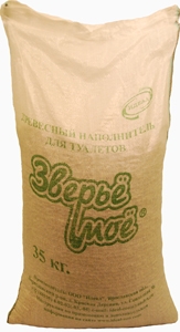 Наполнитель для кошек, древесный 35л/15кг (мешок)