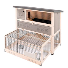 Двухэтажная деревянная клетка Ferplast RICH 120 MAX для кроликов, с выдвижной нижней частью