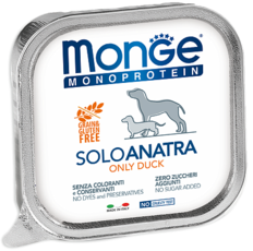 Консервы для взрослых собак Monge Dog Monoprotein Solo паштет из утки  150 г