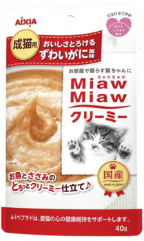 Корм-мусс для кошек Aixia MiawMiaw Creamy, краб-стригун 40гр.