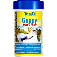 Основной корм для живородящих рыб TetraGuppy Mini Flakes (хлопья) 100мл 