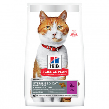 Сухой корм для молодых кастрированных котов и кошек Hill`s Young Adult Neutered Cat с уткой 300 гр, 1,5 кг, 3 кг, 10 кг