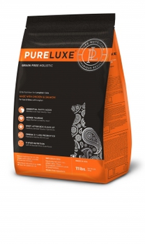 Сухой корм для длинношерстных кошек Pureluxe LongHair с курицей и лососем 400 гр, 1,5 кг, 5 кг