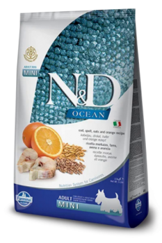 Низкозерновой сухой корм для собак мелких пород N&D Dog Ancestral Grain с треской и апельсином  800 гр, 2,5 кг, 7 кг