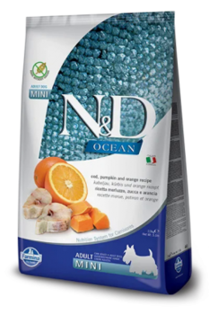 Беззерновой сухой корм для собак мелких пород N&D Dog Ocean Pumpkin с треской, апельсином и тыквой 800 гр, 2,5 кг, 7 кг