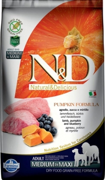 Беззерновой сухой корм для собак средних и крупных пород N&D Dog Pumpkin с ягненком,черникой и тыквой  2,5 кг, 12 кг
