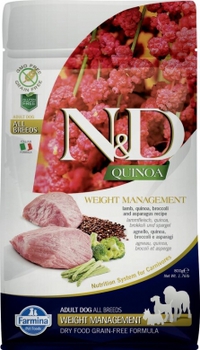 Беззерновой сухой корм для собак N&D Dog Quinoa с ягненком и киноа для контроля веса  800 гр, 2,5 кг, 7 кг