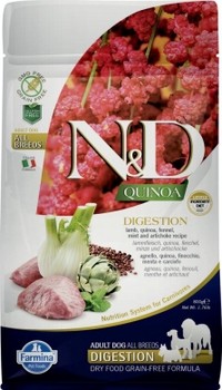 Беззерновой сухой корм для собак N&D Dog Quinoa с ягненком и киноа для поддержки пищеварения  800 гр, 2,5 кг, 7 кг