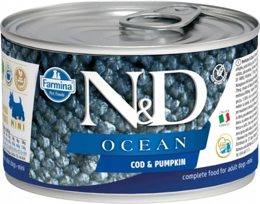 Влажный корм для собак мелких пород N&D Dog Ocean с треской и тыквой  140 гр