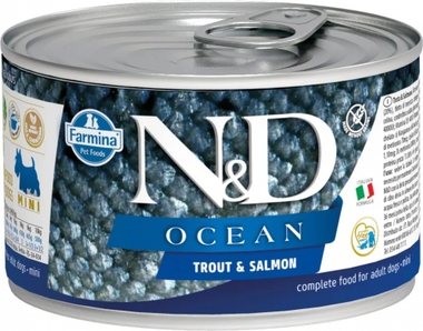 Влажный корм для собак мелких пород N&D Dog Ocean с форелью и лососем  140 гр