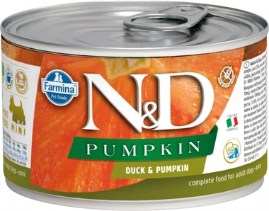 Bлажный корм для собак мелких пород N&D Dog Pumpkin с уткой и тыквой 140 гр