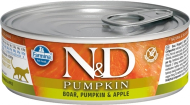 Влажный корм для кошек N&D Cat Pumpkin c кабаном, яблоком и тыквой  80 гр