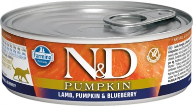 Влажный корм для кошек N&D Cat Pumpkin c ягненком, черникой и тыквой  80 гр