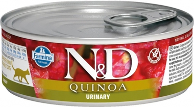 Влажный корм для кошек N&D Cat Quinoa с уткой,клюквой, ромашкой и киноа для профилактики мочекаменной болезни 80 гр