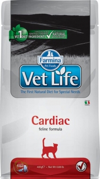 Диетический сухой корм для кошек Вет Лайф при хронической сердечной недостаточности Vet Life Cat Cardiac с курицей 400 гр, 2 кг