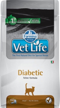 Диетический сухой корм для кошек Вет Лайф при сахарном диабете Vet Life Cat Diabetic с курицей 400 гр, 2 кг, 10 кг