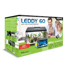 Аквариум Aquael LEDDY CET PLUS D/N 60 черный/ 54л прямой, 60х30х30см.