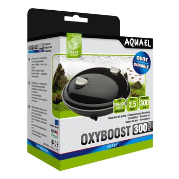 Компрессор OXYBOOST 300 plus (200-300л) с регулятором производительности, двухканальный, 300л/ч, Потр.мощн.-2,5Вт, 18шт/уп. Акваэль