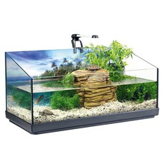 Акватеррариум Tetra Repto AquaSet 80л (Фильтр ReptoFilter-250 + Свет - LED + нагреватель RHT50 + остров + Корм ReptoMin Baby 100мл + ReptoSafe 100мл)