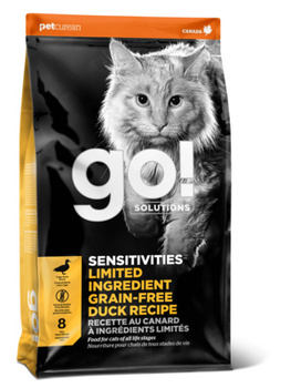  Беззерновой сухой корм для котят и кошек Go! Sensitivity + Shine LID Grain Free Duck Cat Recipe 31/15, c чувствительным пищеварением со свежей уткой 1,36 кг, 3,63 кг, 7,26 кг