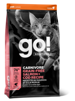 Сухой беззерновой корм для котят Go! CARNIVORE GF Salmon + Cod Recipe for Cats 42/16 с лососем и треской 1,36 кг, 3,63 кг, 7,26 кг