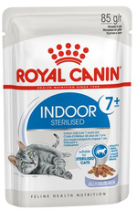 Корм консервированный для кошек старше 7 лет, живущих в помещении Royal Canin indoor sterilised 7+ years (Индор Стерилайзд 7+ лет), кусочки в желе