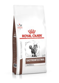 Сухой диетический корм Royal Canin GASTROINTESTINAL HAIRBALL Гастроинтестинал Хэйрбол Контрол для взрослых кошек при нарушениях пищеварения, вызванного наличием волосяных комочков 400 гр, 2 кг