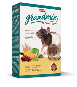 Комплексный, высококачественный основной корм для мышей и крыс, Padovan Grandmix Topolini-Ratti 1кг 400 гр, 1 кг