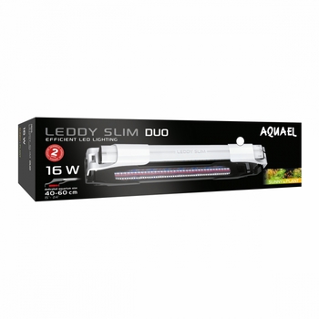 Светильник AQUAEL LEDDY SLIM DUO Sunny & Plant 16 Вт (6500 & 8000 K, 1550 лм) черный, предназначен для аквариума шириной 40-60 см