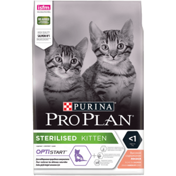 Сухой корм для стерилизованных котят Pro Plan Sterilised Kitten, с высоким содержанием лосося 400 гр