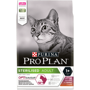 Сухой корм для стерилизованных кошек Pro Plan Sterilised OPTISAVOUR, с высоким содержанием утки и c печенью 400 гр