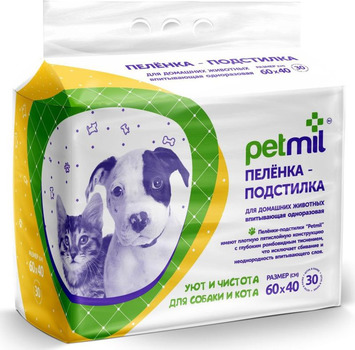 Пеленка-подстилка для домашних животных Petmil 40х60 30 шт.