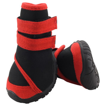 Ботинки для собак черные с красным, 4шт. XS, S, M, L, XL, XXL