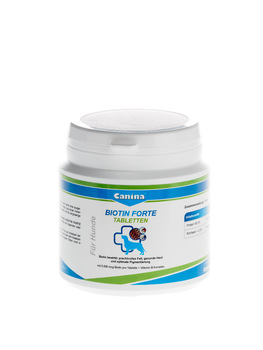 Добавка Canina Biotin forte (Биотин форте) при тусклой шерсти, зуде, выпадении волос, перхоти, проблемах с пигментацией, экземах 100 г, 200 гр, 700 гр, 2 кг
