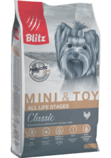 Сухой корм для собак мелких и миниатюрных пород всех возрастов Blitz Classic Mini & Toy Breeds Dog All Life Stages